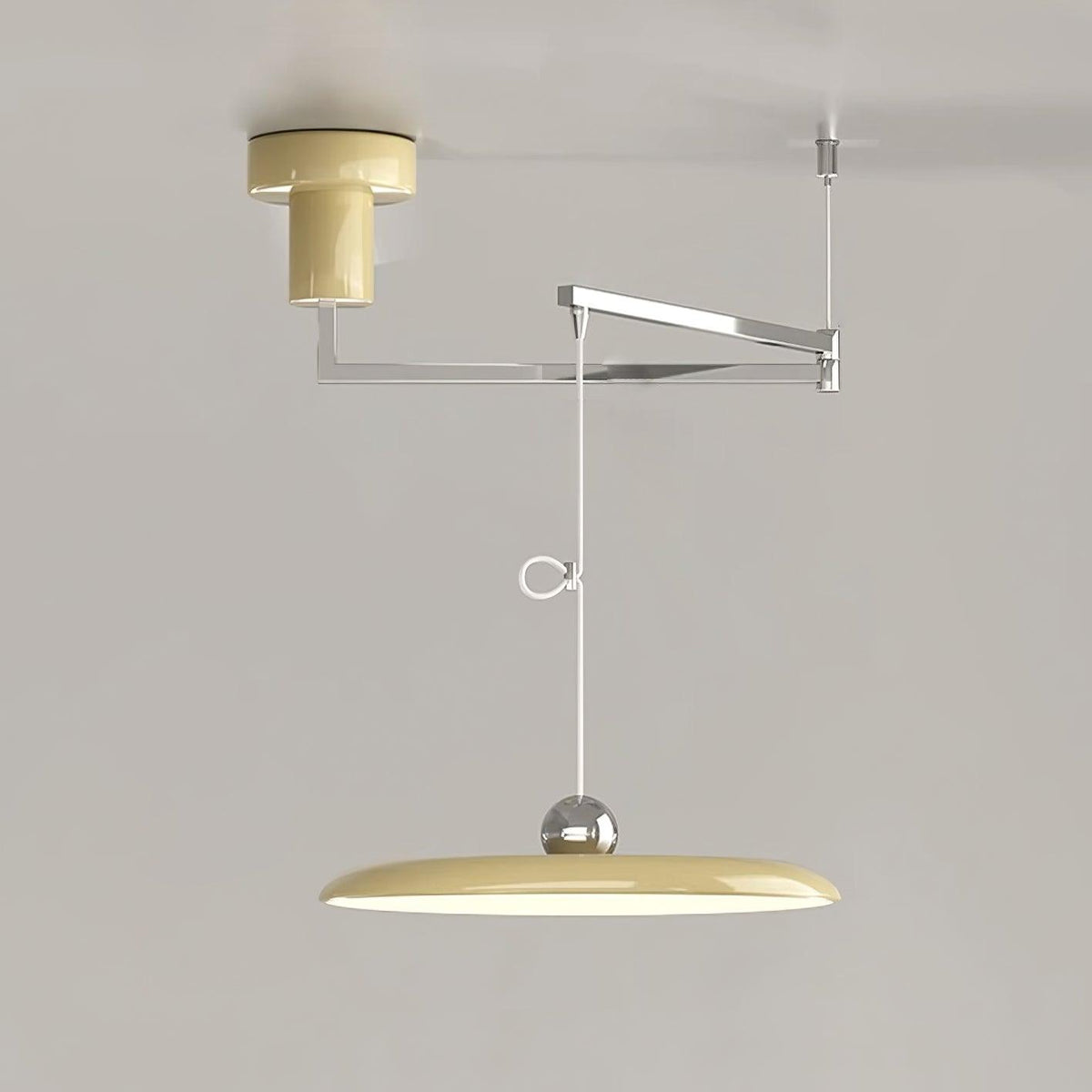 Swing-Arm Chandelier with Integrated LEDs for Kitchen Island, Dining Table & Home Office – Metal Shade, Adjustable Height