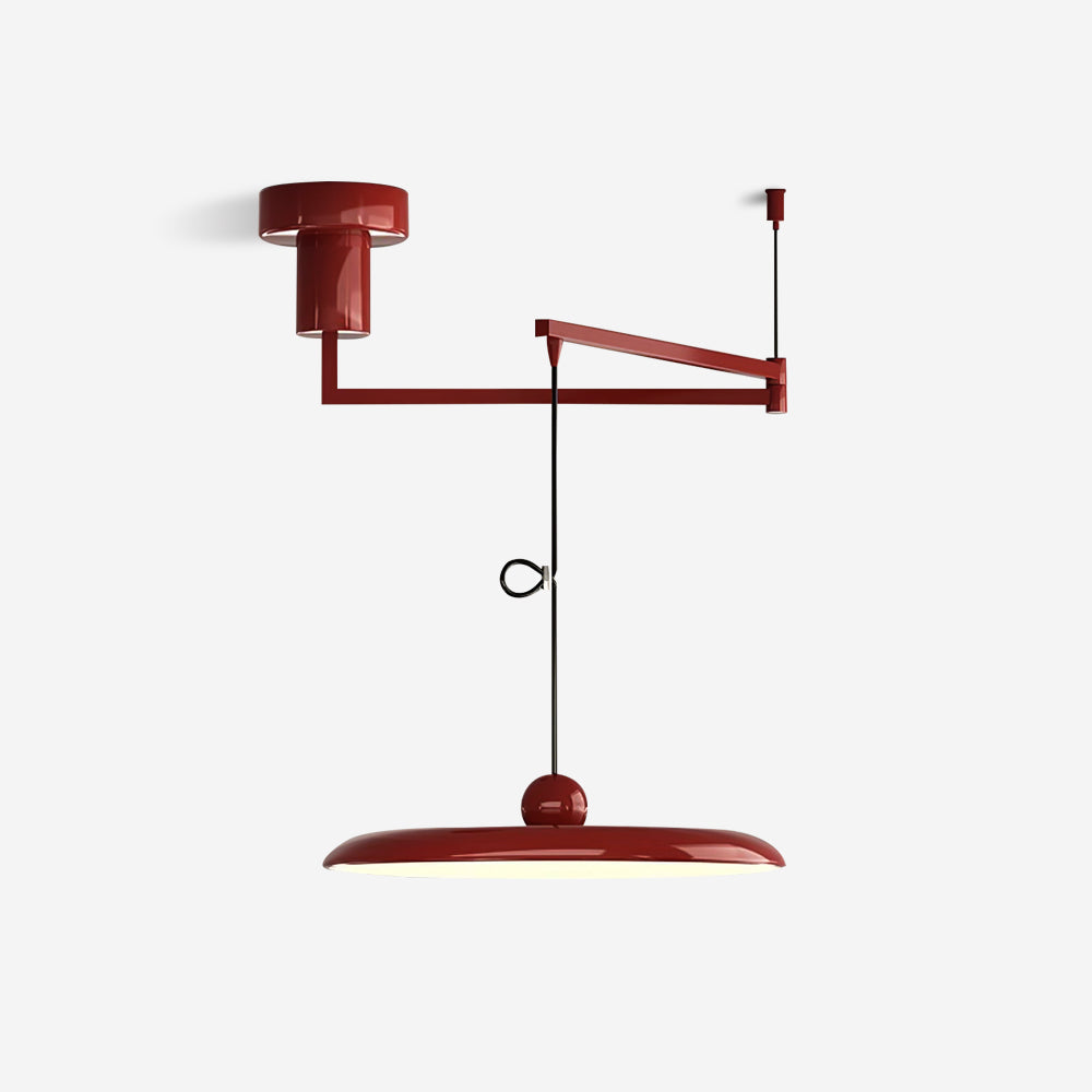 Swing-Arm Chandelier with Integrated LEDs for Kitchen Island, Dining Table & Home Office – Metal Shade, Adjustable Height
