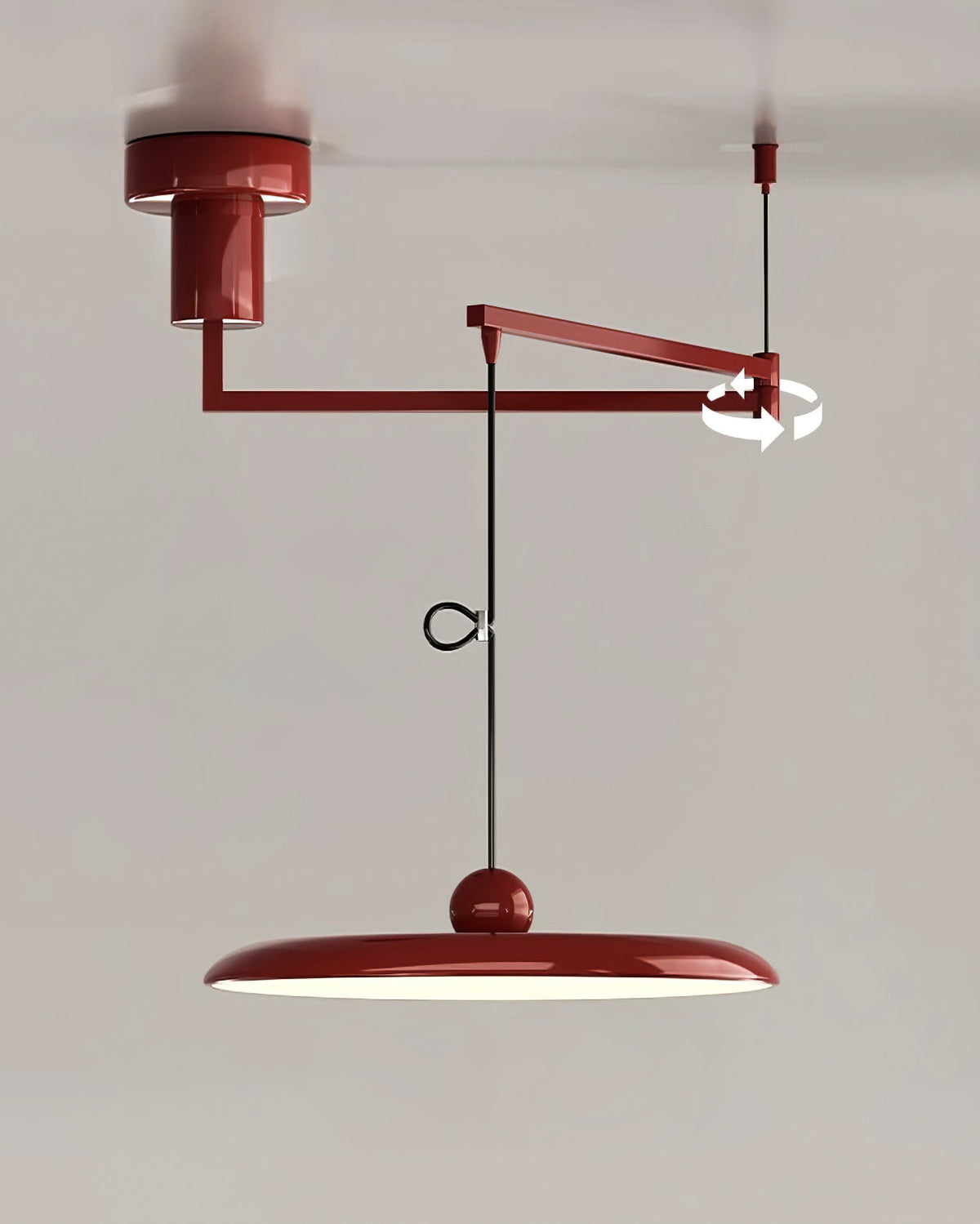 Hanging Drop Ceiling Fixture Acrylic Disk 16-Inch Yellow for Kitchen Island Dining Table Contemporary LED Overhead Light Adjustable Cord 59