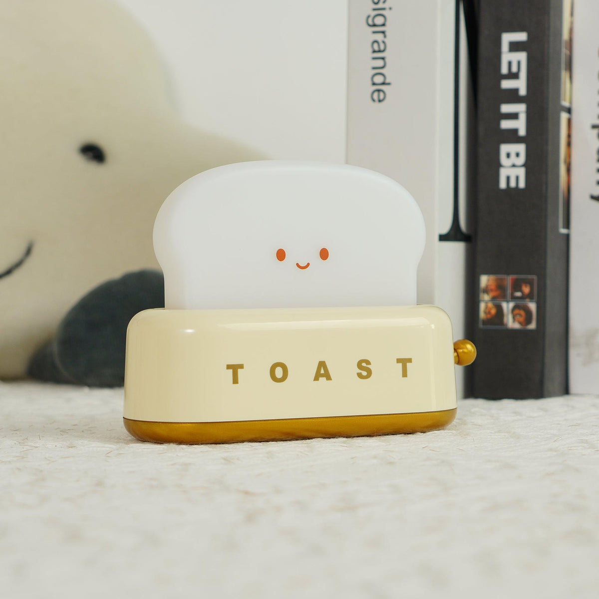 USB-Powered Toaster-Shaped LED Accent Light with Dimmer – 5.3 in Retro Desktop Lamp for Bedroom Nightstand Desk Office Dorm – Warm White Glo