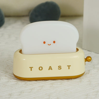 USB-Powered Toaster-Shaped LED Accent Light with Dimmer – 5.3 in Retro Desktop Lamp for Bedroom Nightstand Desk Office Dorm – Warm White Glo