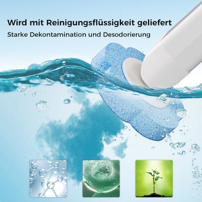 Disposable Toilet Brush with Push-Button Release & Pre-Filled Antibacterial Sponge Heads for Hands-Free Bathroom Cleaning