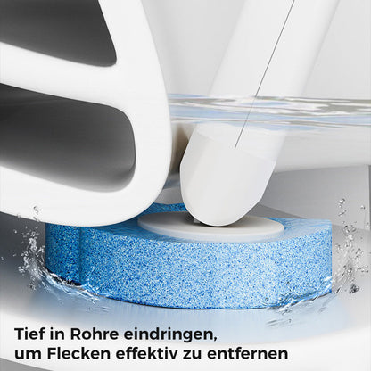 Disposable Toilet Brush with Push-Button Release & Pre-Filled Antibacterial Sponge Heads for Hands-Free Bathroom Cleaning