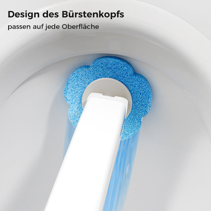 Disposable Toilet Brush with Push-Button Release & Pre-Filled Antibacterial Sponge Heads for Hands-Free Bathroom Cleaning
