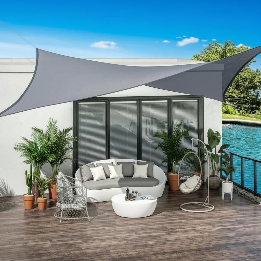 Voile d'ombrage ShadeGuard – Voile d'ombrage imperméable – Protection extérieure contre les UV et la pluie