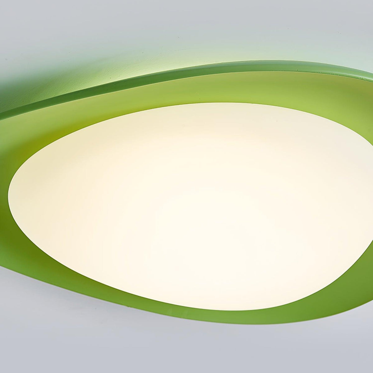 Organic Resin LED Flush Mount Light Green Beige for Bedroom Living Room Dining Room Modern Overhead Lighting Nature-Inspired