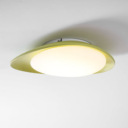Oval Flush Mount LED Ceiling Light 18 in Green Resin for Living Room Bedroom Hallway Ambient Lighting Modern Home Decor