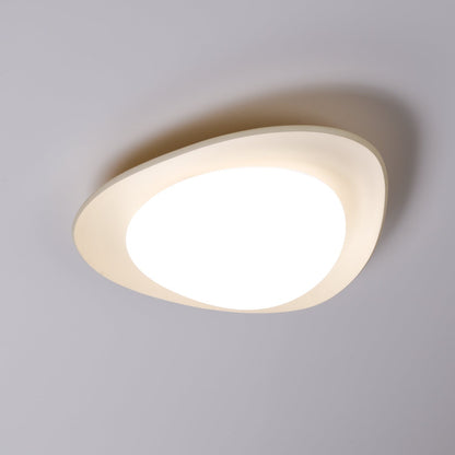 Organic Resin LED Flush Mount Light Green Beige for Bedroom Living Room Dining Room Modern Overhead Lighting Nature-Inspired