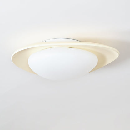 Organic Resin LED Flush Mount Light Green Beige for Bedroom Living Room Dining Room Modern Overhead Lighting Nature-Inspired