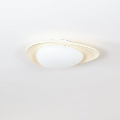 Organic Resin LED Flush Mount Light Green Beige for Bedroom Living Room Dining Room Modern Overhead Lighting Nature-Inspired