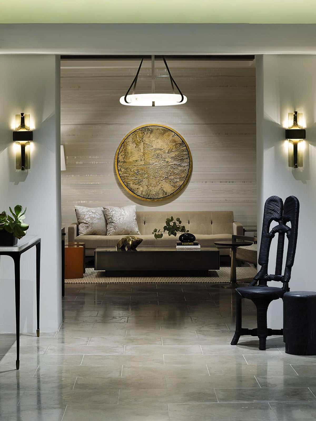 LED Glass Wall Sconce Black Gold Finish 20 Inch Vertical Accent Light Entryway Bedroom Corridor Fixture Adjustable 3000K 4000K 6000K for Mod