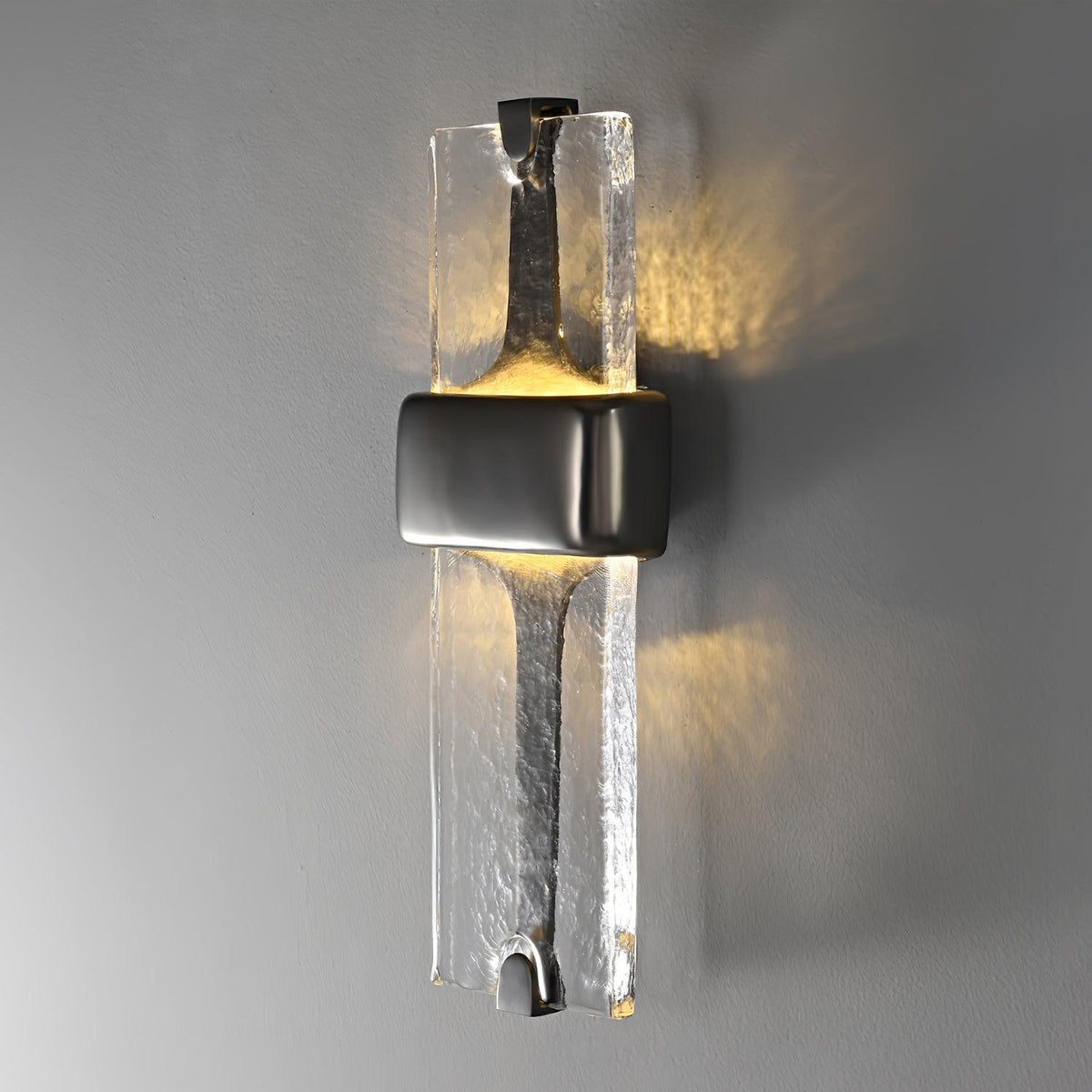 LED Glass Wall Sconce Black Gold Finish 20 Inch Vertical Accent Light Entryway Bedroom Corridor Fixture Adjustable 3000K 4000K 6000K for Mod