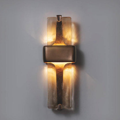 LED Glass Wall Sconce Black Gold Finish 20 Inch Vertical Accent Light Entryway Bedroom Corridor Fixture Adjustable 3000K 4000K 6000K for Mod