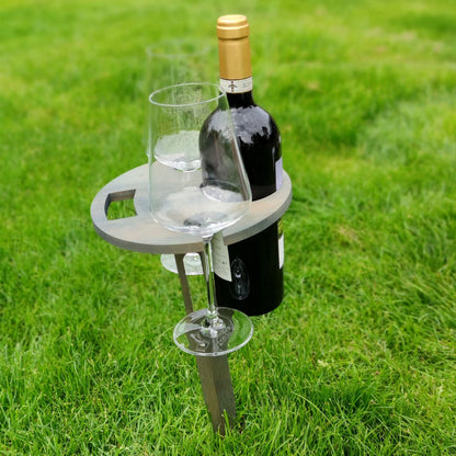 Plynn Foldable Picnic Table - Wooden Wine and Snack Support