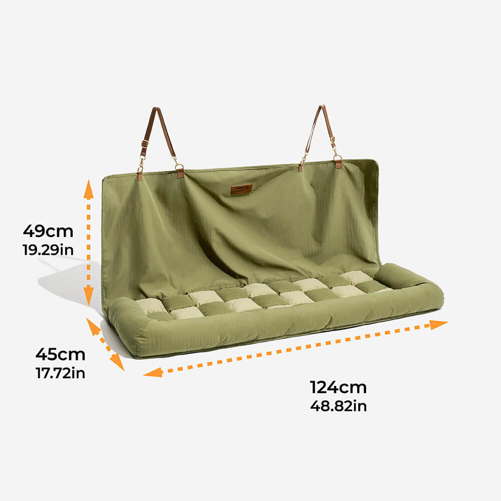 Dog Car Seat Cover with Bolster Sides for Back Seat | Protective Waterproof Pet Travel Hammock for Large Dogs SUV Truck Sedan | Quilted