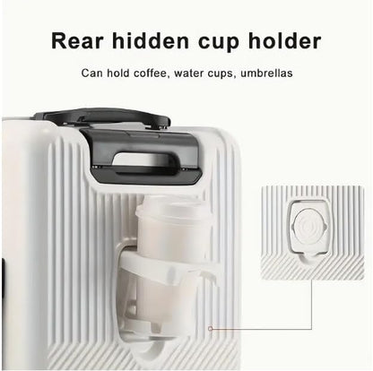 TravelMate | Hard Shell Carry-On Suitcase with USB Charging & Cup Holder | TSA Approved for Secure Travel
