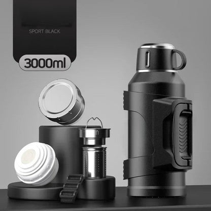 Thermos de randonnée | Bouteille isotherme en acier inoxydable à double fonctionnalité | Idéal pour boissons chaudes et froides