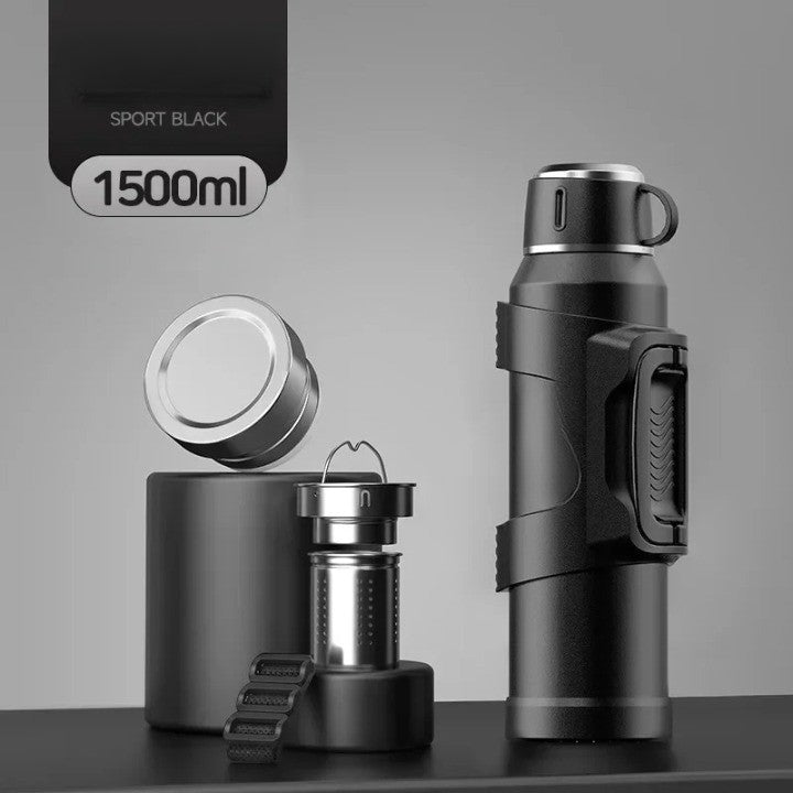 Thermos de randonnée | Bouteille isotherme en acier inoxydable à double fonctionnalité | Idéal pour boissons chaudes et froides