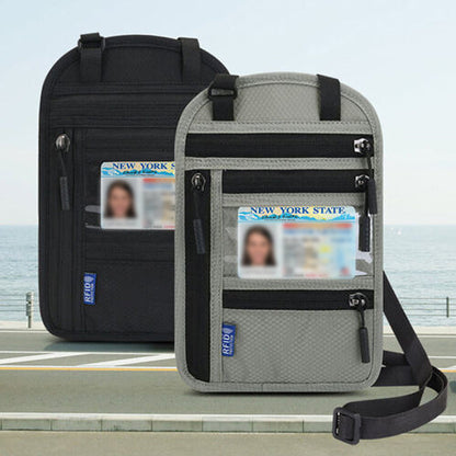 Travel Neck Pouch | RFID Blocking Passport Holder with Water-Resistant Design | Secure Storage for Valuables
