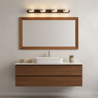 Natural Stone Wall Sconce with Integrated LED 2-Light Hardwired Fixture Wood Accent Lighting for Bedroom Hallway Living Room Indoor Ambient