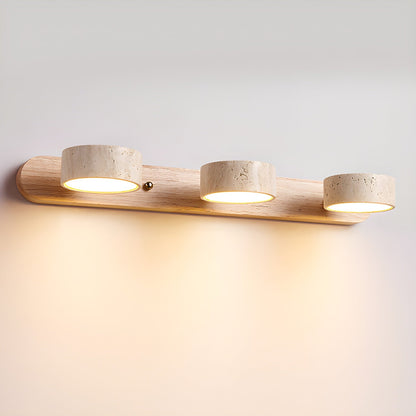 Natural Travertine Stone Wall Sconce – Modern Indoor Accent Light with Hardwired LED for Bedroom, Hallway & Living Room