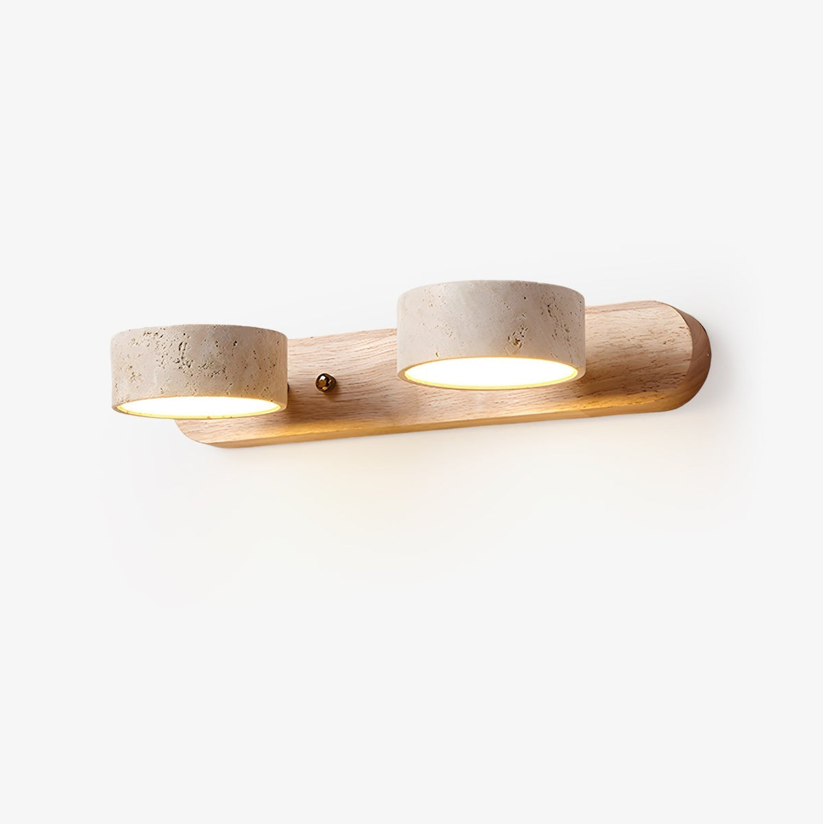 Applique murale LED en pierre et bois, intensité variable, 3 températures de couleur, luminaire moderne pour couloir, chambre ou salon, accent décoratif, texture naturelle, minimaliste
