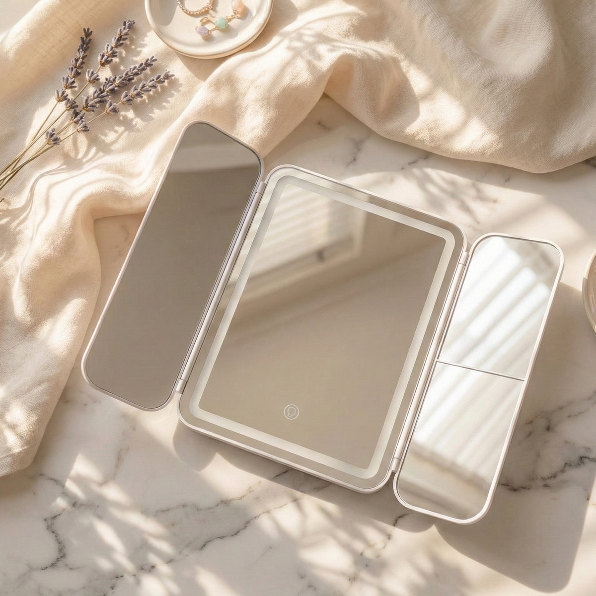 TriLuxe Glow | LED Vanity Mirror with Adjustable Brightness | Flawless Illumination for Perfect Makeup Application