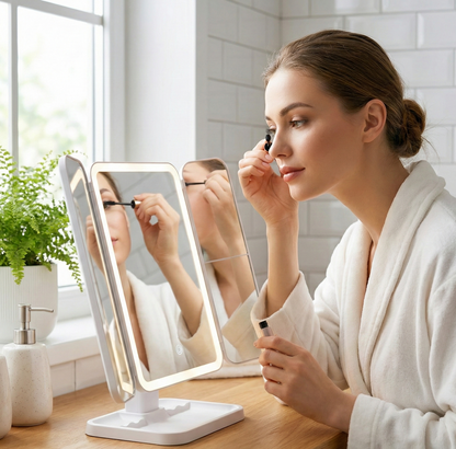 TriLuxe Glow | LED Vanity Mirror with Adjustable Brightness | Flawless Illumination for Perfect Makeup Application