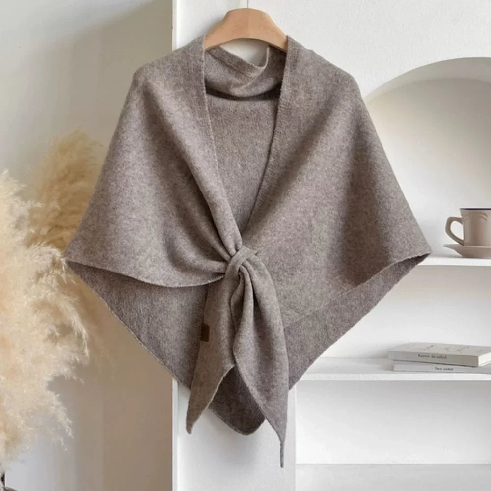 Triluna Shawl Cape - Soft Knitted Microfiber, Lightweight Triangle Design