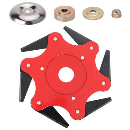 6-Blade Steel Trimmer Head for Gas String Trimmers – Universal Fit Weed Eater Attachment for Heavy-Duty Lawn Care