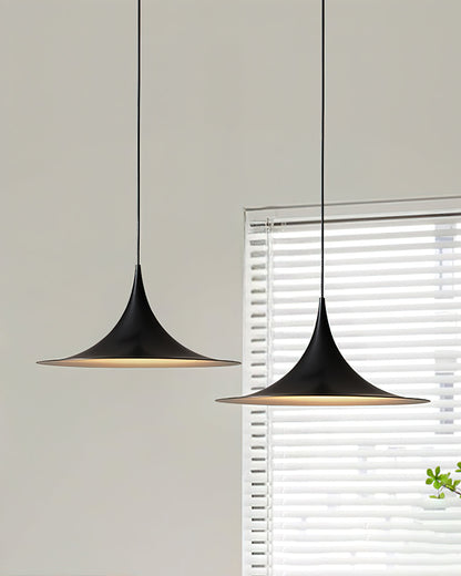 Metal Dome Drop Ceiling Fixture for Kitchen Island & Dining Table – Cord-Adjustable Contemporary Hanging Light with E26 Socket in Black, Whi