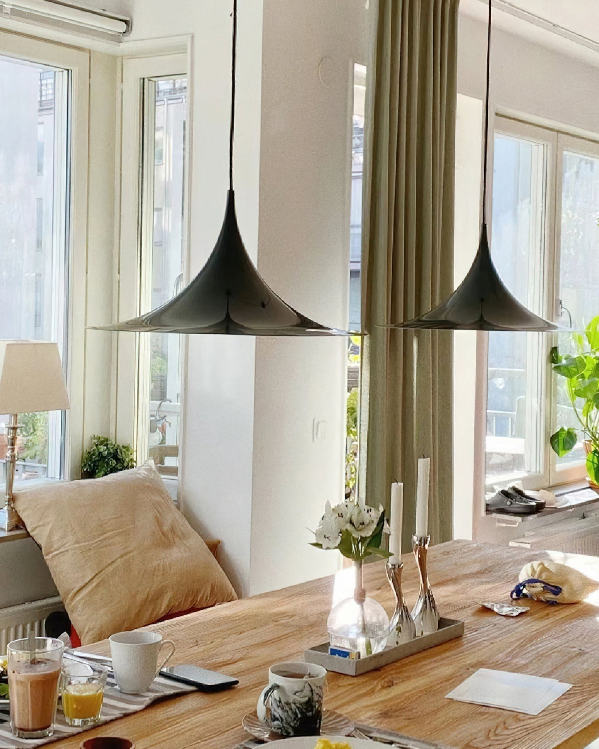 Metal Dome Drop Ceiling Fixture for Kitchen Island & Dining Table – Cord-Adjustable Contemporary Hanging Light with E26 Socket in Black, Whi