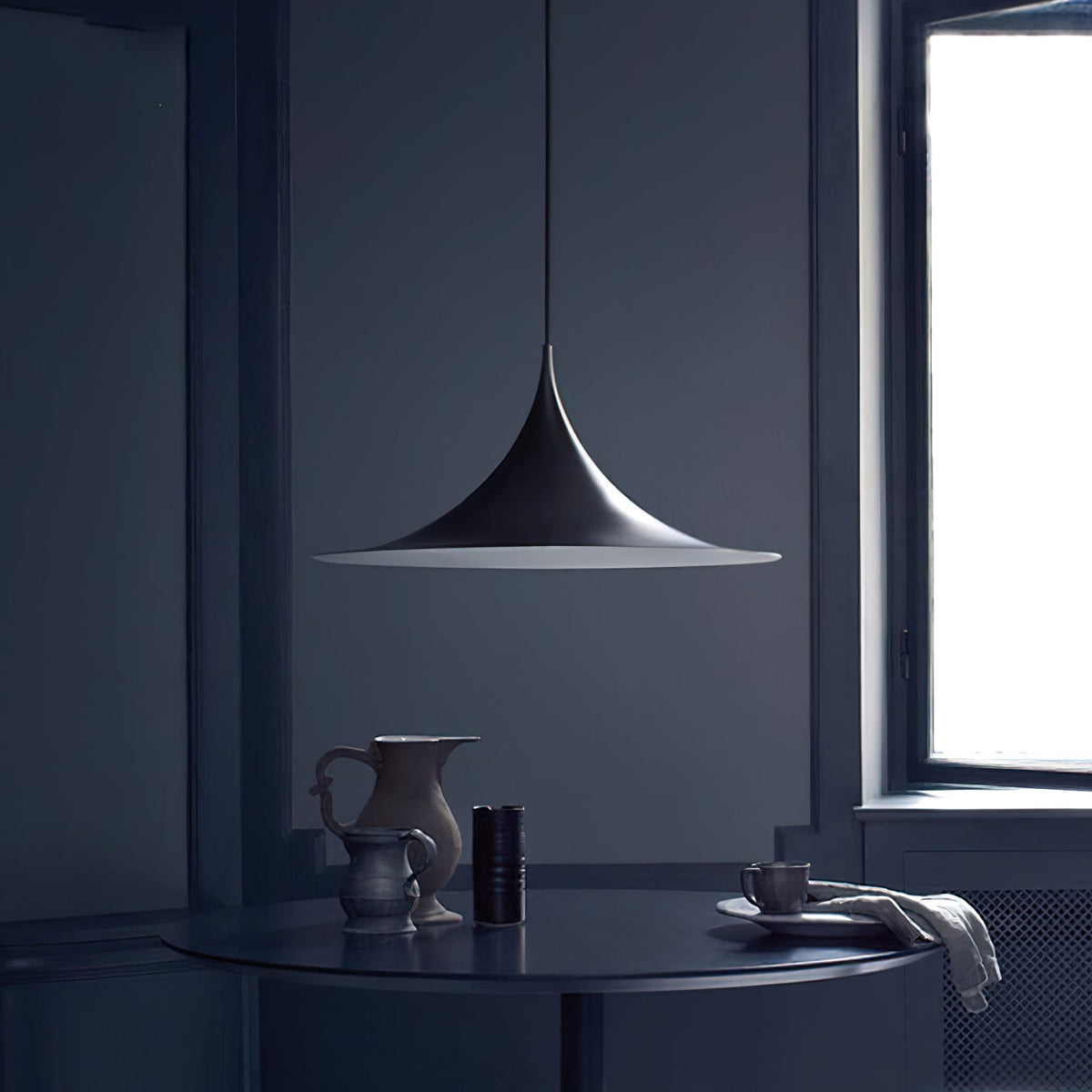 Metal Dome Drop Ceiling Fixture for Kitchen Island & Dining Table – Cord-Adjustable Contemporary Hanging Light with E26 Socket in Black, Whi