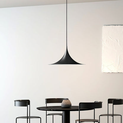 Metal Dome Drop Ceiling Fixture for Kitchen Island & Dining Table – Cord-Adjustable Contemporary Hanging Light with E26 Socket in Black, Whi