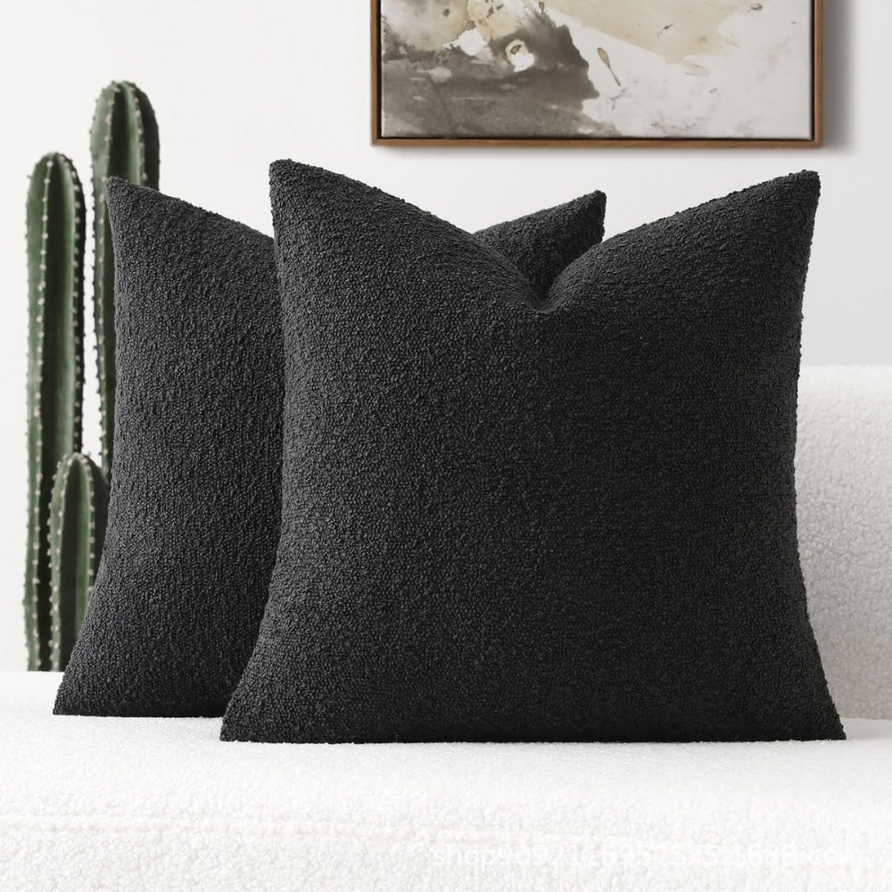 Truvel Boucle Cushion Cover - Durable Microfiber, 18x18 Inches