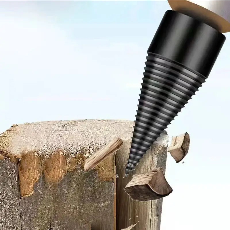 Firewood Splitting Drill Bit for Power Tools - High Carbon Steel Wood Splitter Attachment for Electric Drills - Fits All Drill Sizes