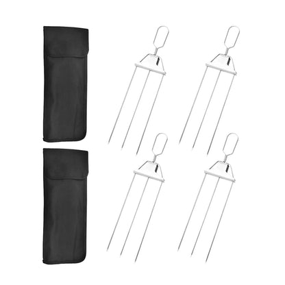 Brochettes de barbecue ultimes | Brochettes à kebab en acier inoxydable à trois dents | Parfaites pour le barbecue et la cuisine en plein air
