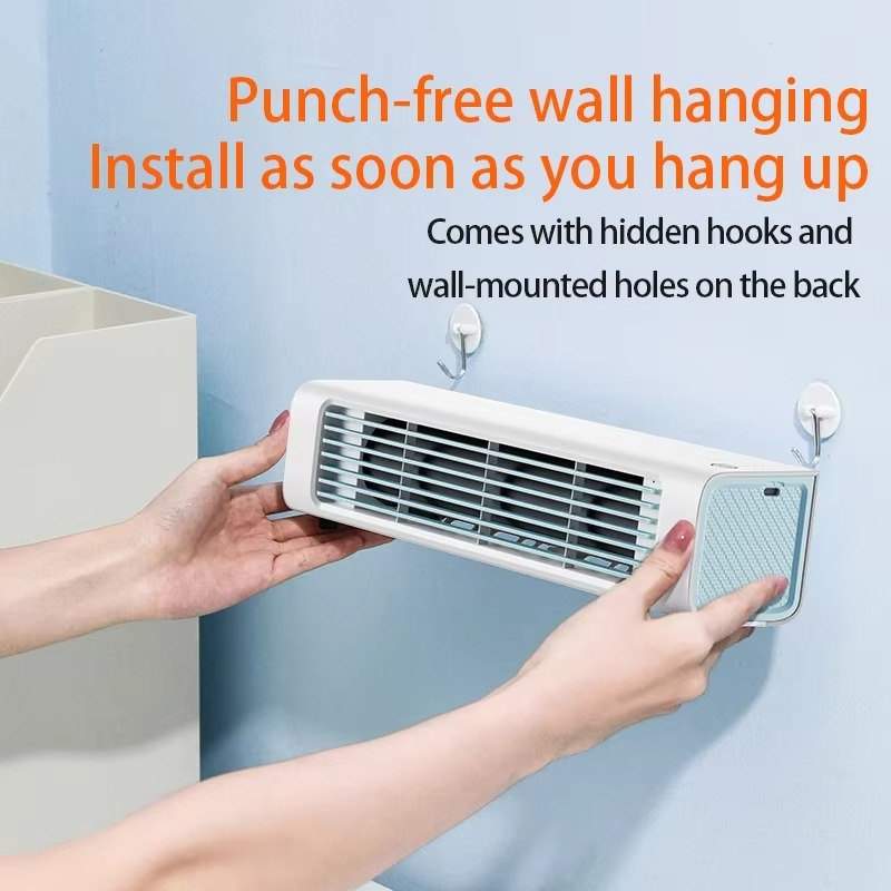 Bladeless Fan Wall Mounted, Ultra Quiet Wall Mount Fan for Bedroom, Rechargeable Cordless Fan with Adjustable Airflow
