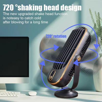 Ultra-Quiet USB Desk Fan with Rechargeable Battery | Compact Design for Effortless Cooling