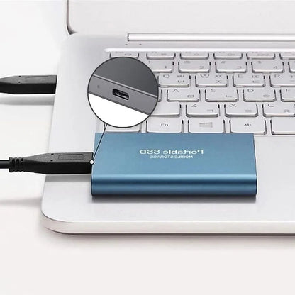 Portable External SSD Drive 128GB USB-C Aluminum Storage for PC Mac Laptop PS5 Xbox Smartphone Fast Transfer Speed Plug and Play Compact Sol