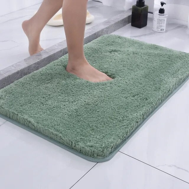 Microfiber Bathroom Mat with Non-Slip Backing – Fast-Drying Water-Absorbent Floor Mat for Shower and Tub – Machine Washable