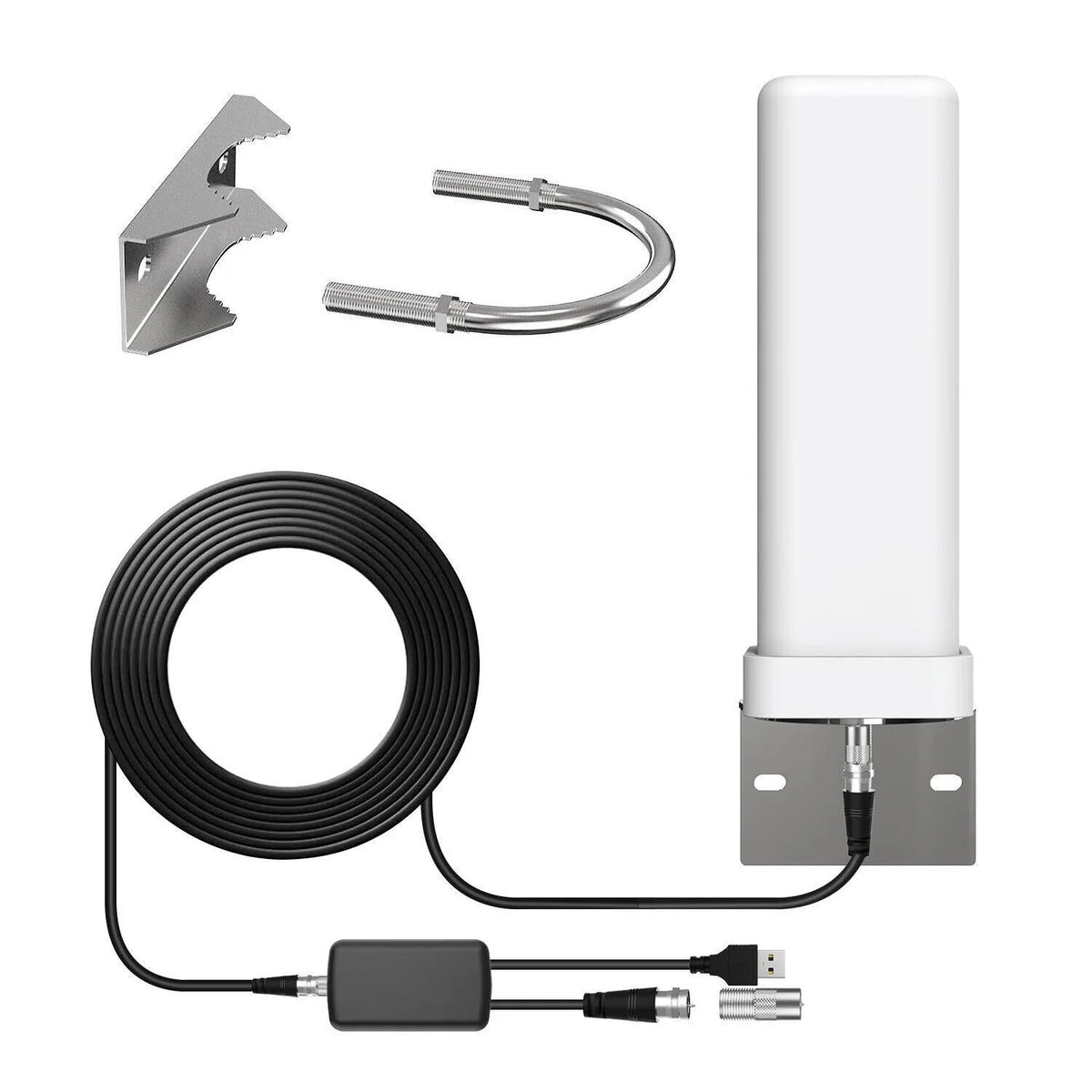Série UltraClear | Antenne HDTV extérieure 360° avec portée de 740 km et amplificateur de signal intelligent | Installation facile pour un visionnage haute définition