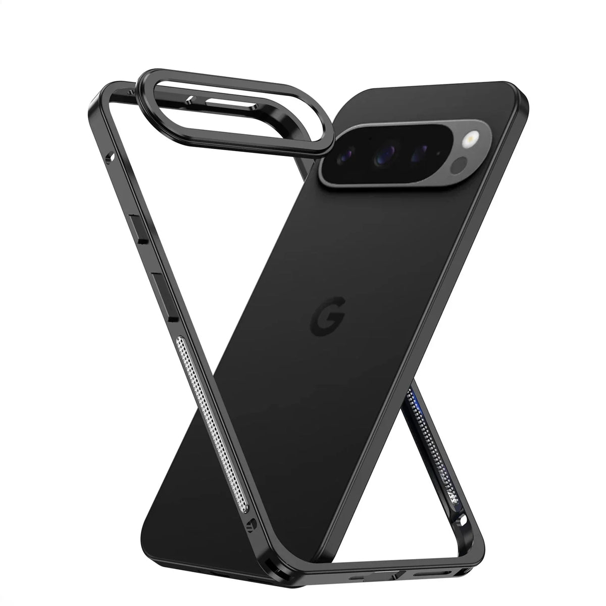 Metal Phone Bumper Case for Google Pixel with Cooling Vents & Camera Protector – Shock-Absorbing Aluminum Frame for Pixel 8, 9, 10, 11