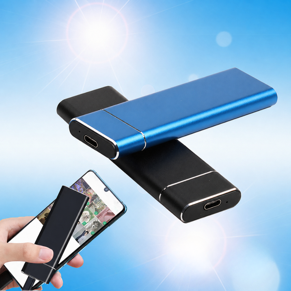 Ultra Thin Portable External Hard Drive | 500GB USB-C Storage for Fast File Transfer