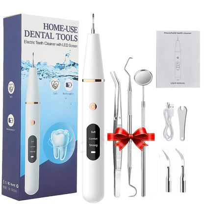 Nettoyeur dentaire à ultrasons, détartreur avec éliminateur de plaque, appareil rechargeable pour enlever les taches sur les dents à domicile