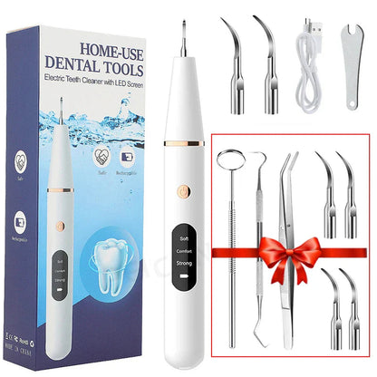 Nettoyeur dentaire à ultrasons, détartreur avec éliminateur de plaque, appareil rechargeable pour enlever les taches sur les dents à domicile