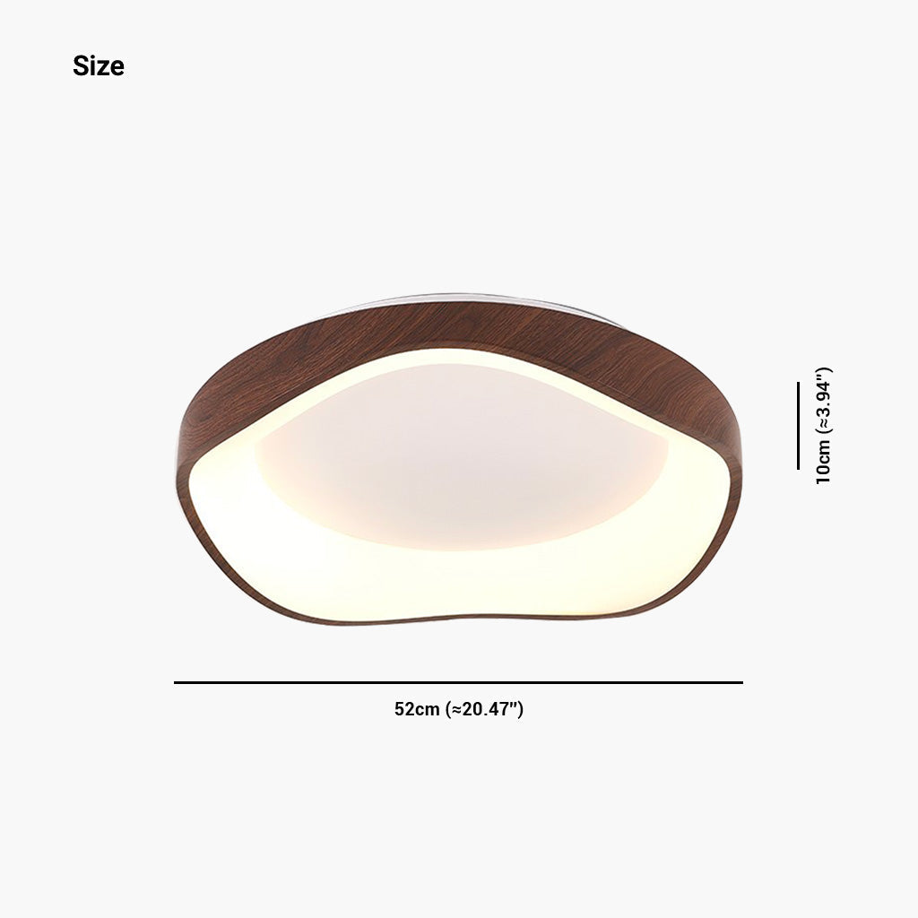 Round LED Ceiling Light 16.5 in Dimmable Remote Control Fixture Iron & Acrylic 3-Color Adjustable for Bedroom Living Room Study