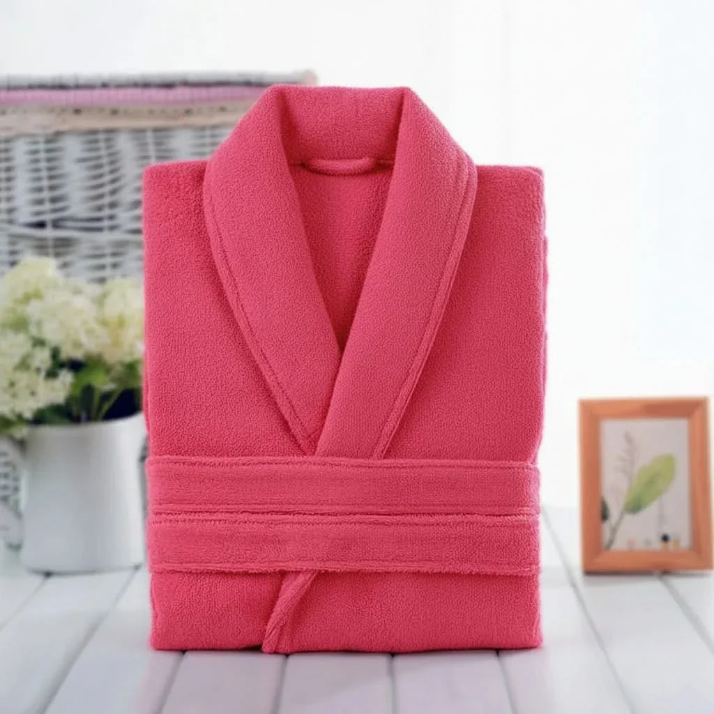 Unisex Cotton Bathrobe with Soft Terry Texture for Comfort