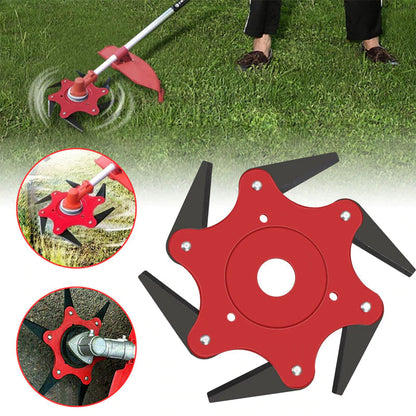 6-Blade Steel Trimmer Head for Gas String Trimmers – Universal Fit Weed Eater Attachment for Heavy-Duty Lawn Care
