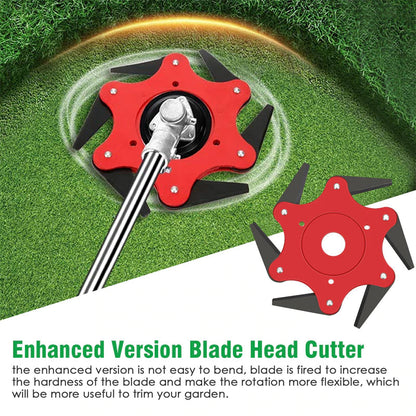 6-Blade Steel Trimmer Head for Gas String Trimmers – Universal Fit Weed Eater Attachment for Heavy-Duty Lawn Care